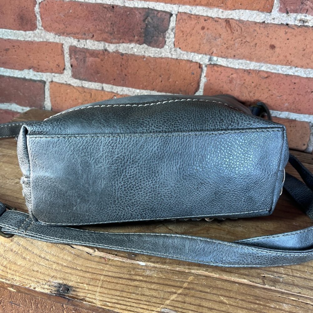 BOC Born Concept Gray Crossbody Shoulder Bag Braided Detail - Picture 5 of 9